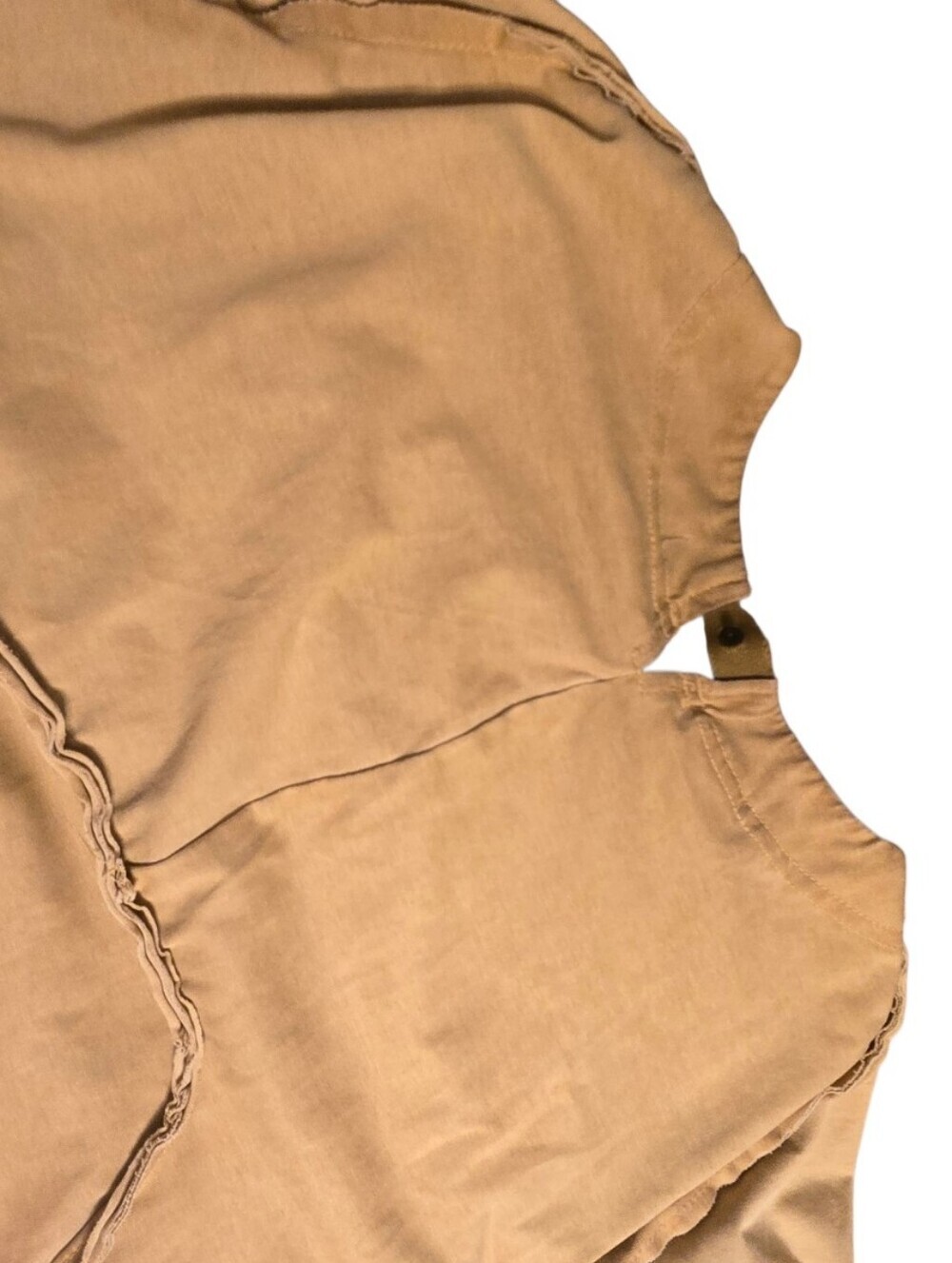 CHAUNK ORKLAD PHILOSOPHY Drkle1 G1AM0 Tan Cold Dyed Cotton Mesh Panel T Shirt - Picture 5 of 14